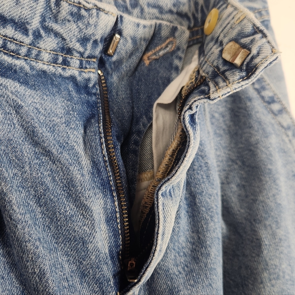 Free People Boho Equinox Denim Trouser Open Sky High Rise Super Wide Leg 27 - Picture 9 of 16